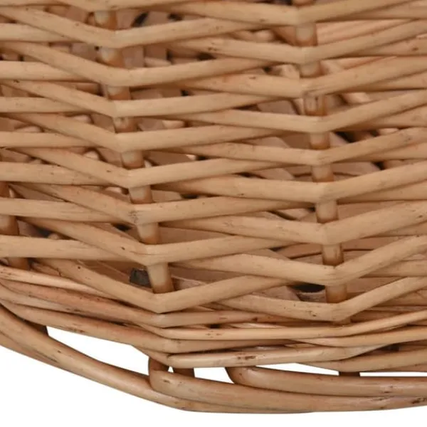 Rustik vedkorg med bärhandtag - Mångsidig förvaring | Färg: Naturlig pil | Storlek: 78x54x34 cm
