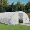 Outlet Rymligt växthus med stålram - Skydd för växter | Färg: Vit | Storlek: 32 m² (8x4x2 m) Växthus