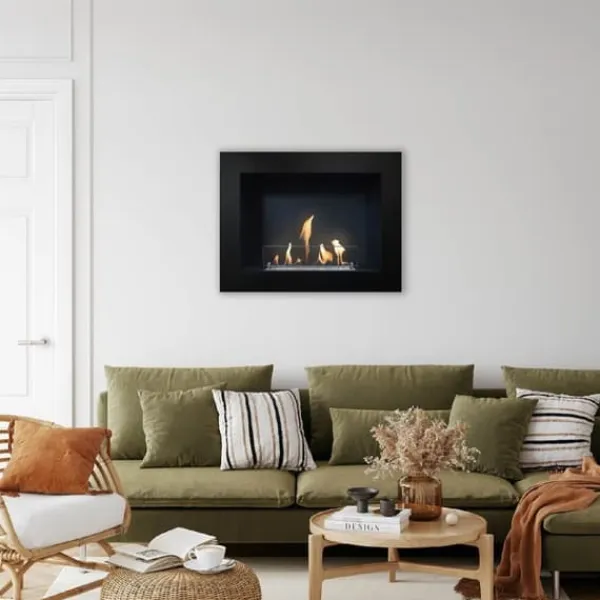 Serra bio-etanol vägg spis - Svart - Mood eldstad - 1,5 KW värme