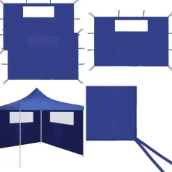 Online Sidoväggar med fönster till partytält 2 st blå - Sidopanel Partytält - Sidopaneler Partytält - Home & Living Tält & Lusthus