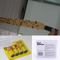 Sale Skadedjursfälla, flugavvisande papper, 4 rullar klibbigt papper för att eliminera flugor och insekter - A[F92648703] Flugsmällor
