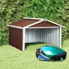 Clearance Skjul för robotgräsklippare 92x97x63 cm galvaniserat stål brun Skjul, Garage & Carports