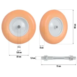 Viking Choice Skottkärra hjul tubeless 4.00-8 - diameter 40 cm - Orange/Vit