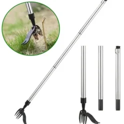 Smidig och praktisk Ogräsupptagare med fotstöd 100cm