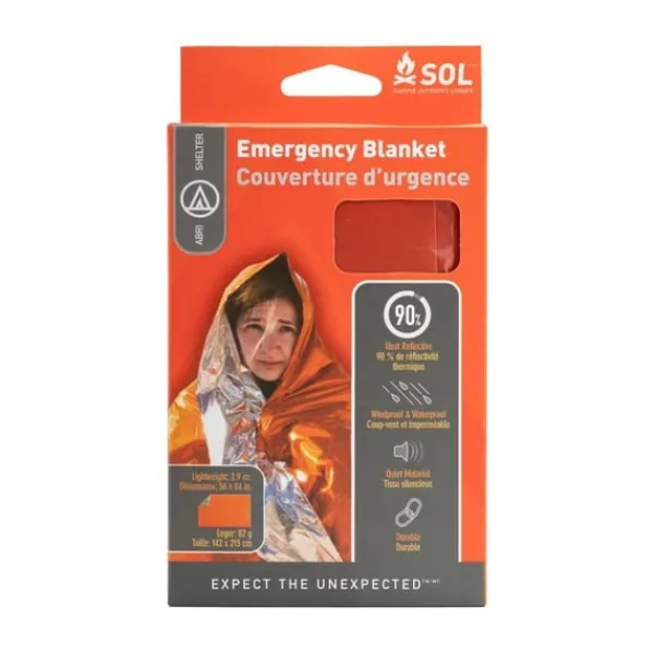 SOL EMERGENCY BLANKET, nödfilt värmereflekterande