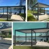 SOL PRO Bioklimatisk Pergola 4 x 4 m i aluminium med automatiskt justerbart tak och LED-belysning – antracitfärgad