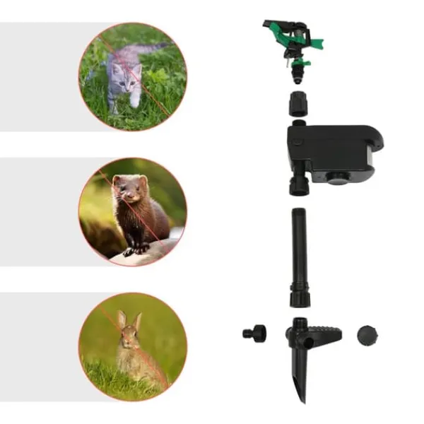 New Solardriven djurskrämma - Rörelsesensor vattenspridare - Automatisk - Timer 10/20/30 min - 3–8 bar - För kranvatten - 4 batterier - Svart Insektsmedel & Djuravvisande Medel