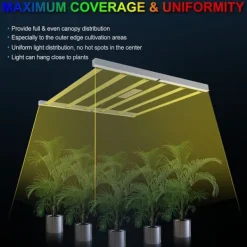Online SolarPlay P-720 LED Grow Light - 720W Fullspektrum Dimbar Daisy Chain 2.75μmol/j 4x4ft Täckning Kit För Växt- & Örtplantering