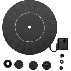 Soldriven Vattenfontän med Utbytbara Munstycken - 18 cm
