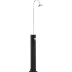 Soldusch med solenergi - Utedusch i rostfritt stål | Färg: Svart | Storlek: 214 cm | Volym: 20 L