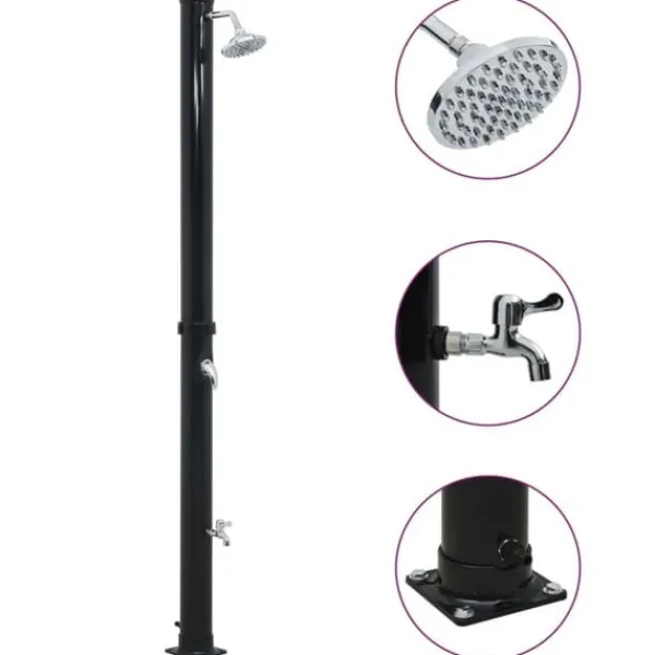 vidaXL Soldusch svart 220 cm 20 L