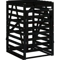 Hot Sopkärlsskjul i massiv furu - Ventilerat och flexibelt | Färg: Svart | Storlek: 84x90x128,5 cm Kompostering