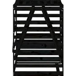 Hot Sopkärlsskjul i massiv furu - Ventilerat och flexibelt | Färg: Svart | Storlek: 84x90x128,5 cm Kompostering