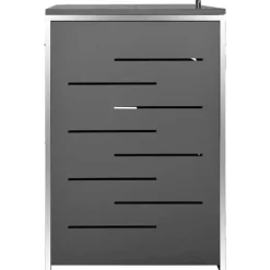 Sopkärlsskjul i rostfritt stål - Robust och stilrent | Storlek: 276,5x77,5x112,5 cm