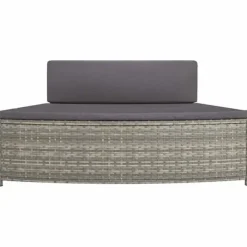 Outlet Spabänk med dynor 2 st i grå konstrotting | Färg: Grå | Storlek: Standard Spa & Utomhusbad