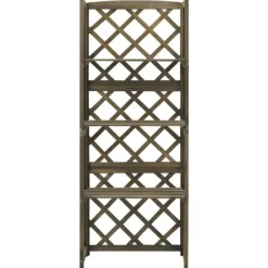 Online Spaljé med hyllor grå 55x30x140 cm massivt granträ Valvbågar, Spaljéer, Bersåer & Pergolor