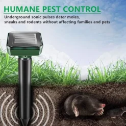 Outlet 4st fyrkantig 400-1000Hz soldriven ultraljudsskydd mot skadedjur, trädgård råttavvisande, IP65 vattentät, enkel och säker att använda Insektsmedel & Djuravvisande Medel