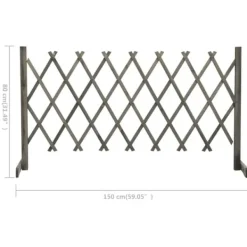 Staket - Living Trädgårdssstaket med spaljé grå 150x80 cm massivt granträ