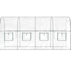 Stort växthus i PVC & pulverlackerat stål - Skydda dina växter | Färg: Genomskinlig | Storlek: 160x400x190 cm