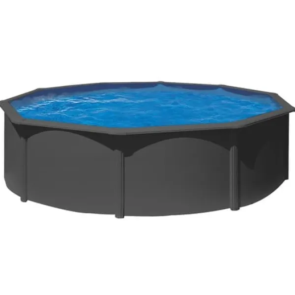 Swim And Fun - Basic Pool Round Ø460 x 120 cm, Anthracite Grey