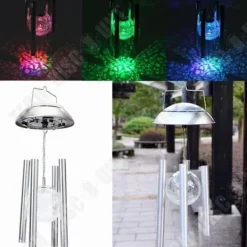 TD® Solar Ball Trädgårdsljus glas och klockspel/RGB-lampa vindklocka rostfritt stål Vattentät/dekoration