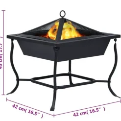 The Living Store Eldstad svart 42x42x45 cm stål - Öppna spisar