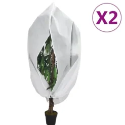 The Living Store Fiberdukar med blixtlås 2 st 70 g/m² 3,93x3,5 m - Tillbehör för trädgårdsskötsel