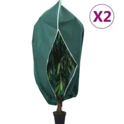 The Living Store Fiberdukar med blixtlås 2 st 70 g/m² 3,14x2,5 m - Tillbehör för trädgårdsskötsel
