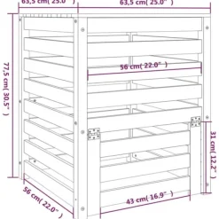 The Living Store Kompostlåda vit 63,5x63,5x77,5 cm massiv furu - Komposterare
