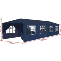 The Living Store Paviljong 3x12 m blå - Partytält & paviljoner