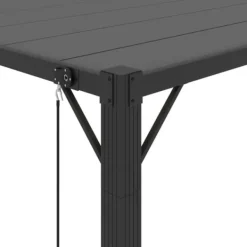The Living Store Paviljong med lamelltak 3x4 m antracit tyg och aluminium - Partytält & paviljoner