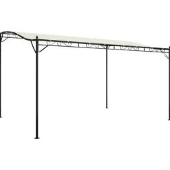 Discount The Living Store Paviljong gräddvit 4x3 m 180 g/m² tyg och stål - Partytält & paviljoner Valvbågar, Spaljéer, Bersåer & Pergolor