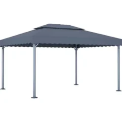 The Living Store Paviljong med ljusslinga LED 400x300 cm antracit aluminium - Partytält & paviljoner