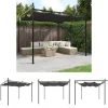 Clearance The Living Store Pergola med infällbart tak antracit 295x292x230 cm - Partytält & paviljoner Valvbågar, Spaljéer, Bersåer & Pergolor