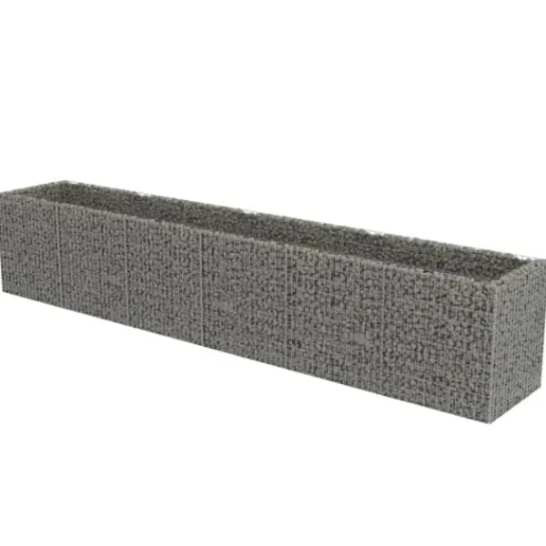 Discount The Living Store Planteringsgabion upphöjd galvaniserat stål 540x90x100 cm - Krukor & odlingslådor Krukor & Växtbehållare