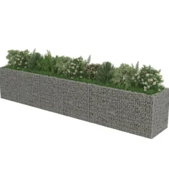 Discount The Living Store Planteringsgabion upphöjd galvaniserat stål 540x90x100 cm - Krukor & odlingslådor Krukor & Växtbehållare