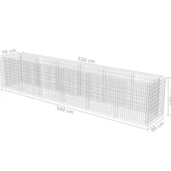 Discount The Living Store Planteringsgabion upphöjd galvaniserat stål 540x90x100 cm - Krukor & odlingslådor Krukor & Växtbehållare