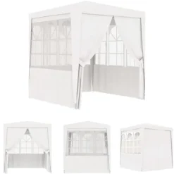 New The Living Store Professionellt partytält med väggar 2x2 m vit 90 g/m² - Partytält & paviljoner Tält & Lusthus