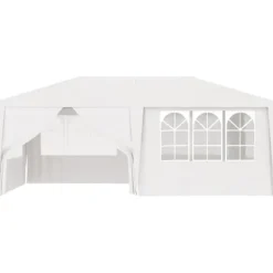 The Living Store Professionellt partytält med väggar 4x6 m vit 90 g/m² - Partytält & paviljoner