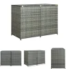 Outlet The Living Store Skjul för 2 soptunnor konstrotting antracit 148x77x111 cm - Förråd & Redskapsbodar Skjul, Garage & Carports
