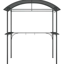 Best The Living Store Tak för grill med sidohyllor antracit 220x115x230 cm stål - Partytält & paviljoner Tält & Lusthus