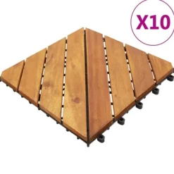 The Living Store Trall 10 st 30x30 cm massivt akaciaträ - Golvbeläggning