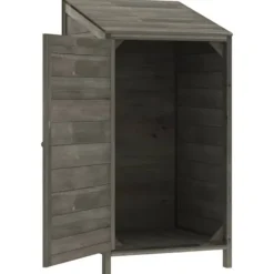 Hot The Living Store Trädgårdsbod antracit 55x52x112 cm massivt granträ - Förråd & Redskapsbodar Skjul, Garage & Carports