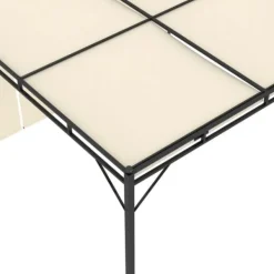 The Living Store Trädgårdspaviljong med draperier 3x3x2,25m gräddvit - Partytält & paviljoner