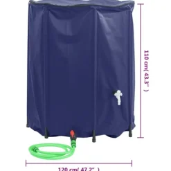 The Living Store Vattentank med kran vikbar 1250 L PVC - Bevattning Regntunnor