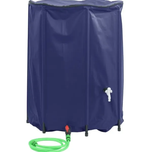 New The Living Store Vattentank med kran vikbar 1350 L PVC - Bevattning Regntunnor