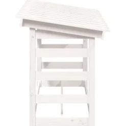 New The Living Store Vedställ vit 108x64,5x78 cm massiv furu - Tillbehör till vedställ & vedkorgar Tillbehör Till Vedeldade Kaminer & Öppna Spisar