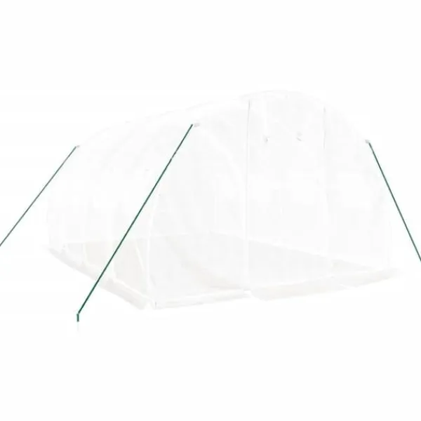 The Living Store Växthus med stålram vit 12 m² 4x3x2 m - Växthus