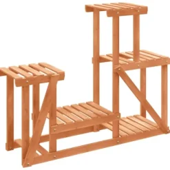 The Living Store Växtställ 90x25x73,5 cm massivt granträ - Växtställ