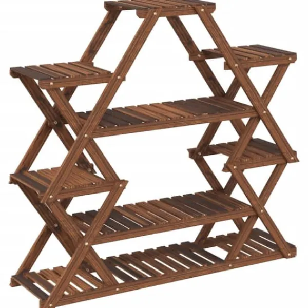 New The Living Store Växtställ 110x25x105 cm massivt granträ - Växtställ Växtställ